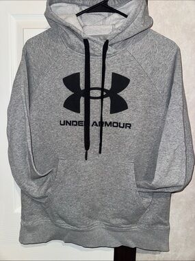 Under Armour Gray Pullover Hoodie with Black Logo